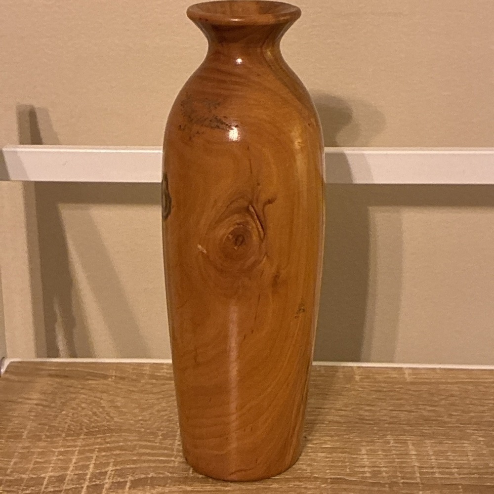 Wood Bud Vase,‎ Hand Turned Wood, 7.5" tall